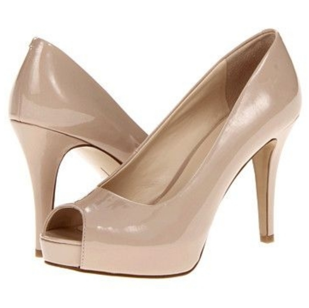 Nine West Nude Peep Toe Pumps